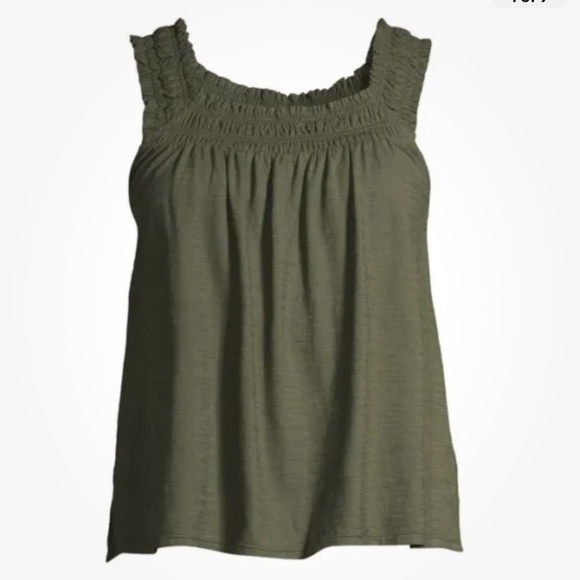 Time and Tru Women’s Smocked Strap Tank Top Sea Turtle Green Size Small (4-6) - Picture 1 of 9